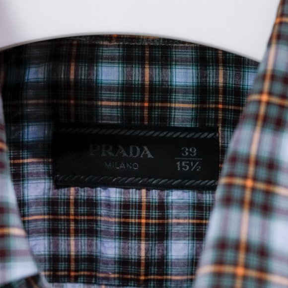 Prada Blue Checkered Cotton Shirt - Picture 4 of 14